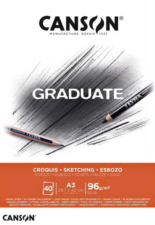 Schetspapier Canson Graduate Sketch 96gr A3 wit