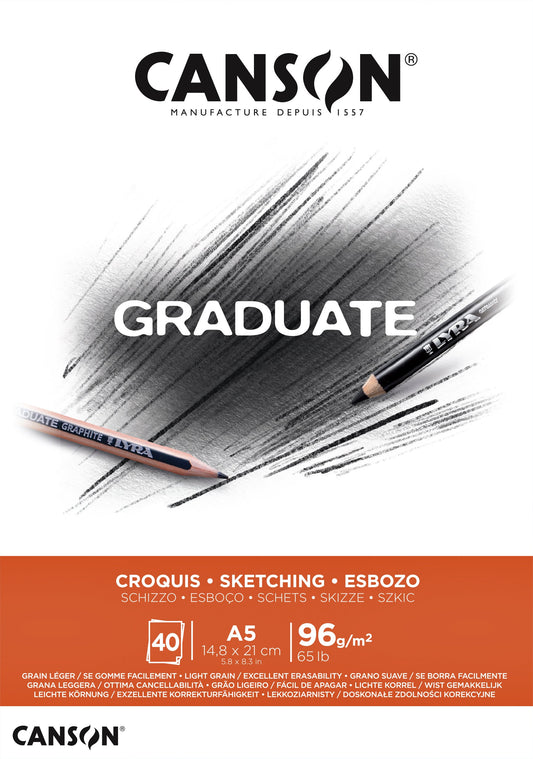 Schetspapier Canson Graduate Sketch 96gr A5 wit