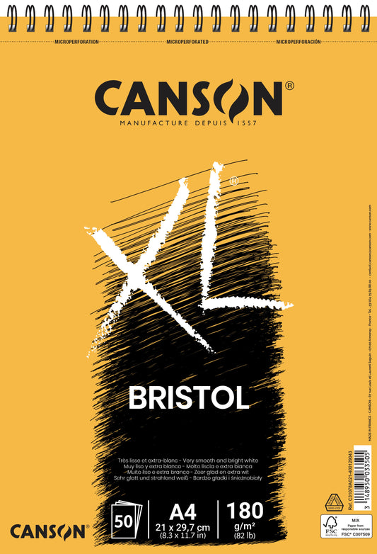 Bristolpapier Canson XL 50vel 180gr A4 extra wit