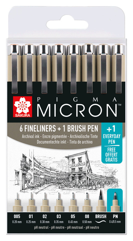 Fineliner brush Sakura Pigma Micron 7 + 1  PN