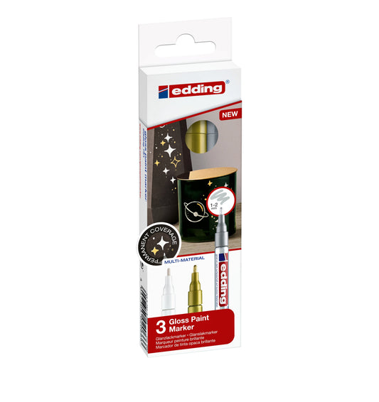 Paintmarker edding 751 oliebasis 1-2mm mtl ass 3st