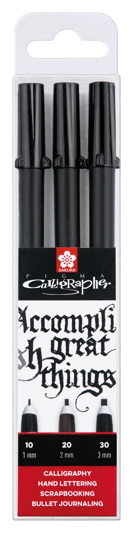 Kalligrafiepen Sakura Calligrapher 3 stuks zwart