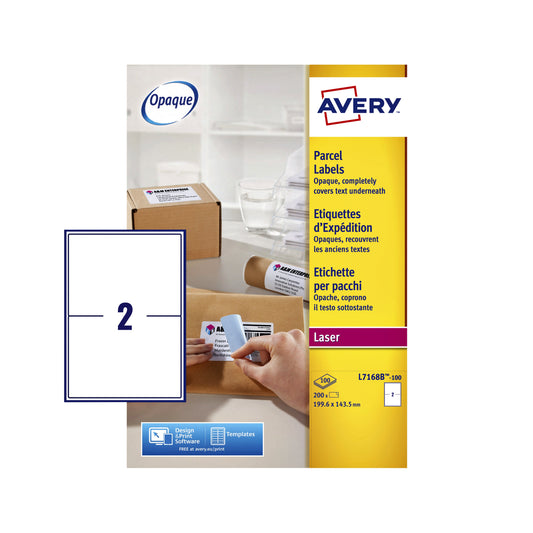 Etiket Avery L7168B 199.6x143.5mm 200stuks