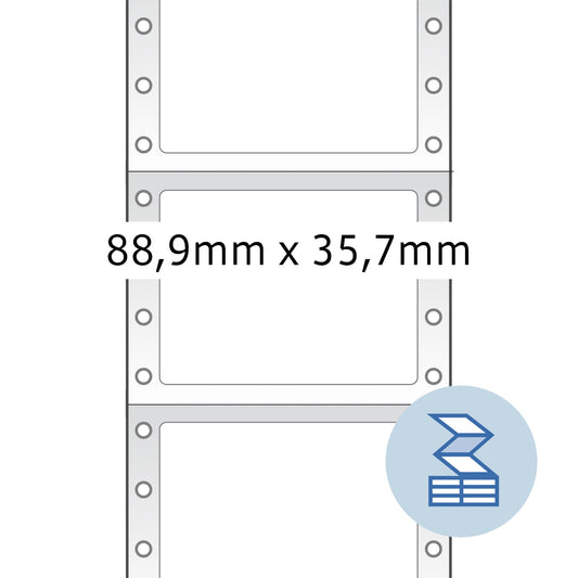 Etiket HERMA 8161 88.9x35.7mm 1-baans wit 2000st