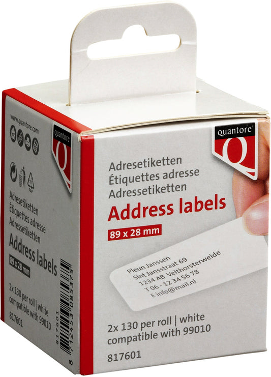 Label Etiket Quantore 99010 28x89mm adres wt