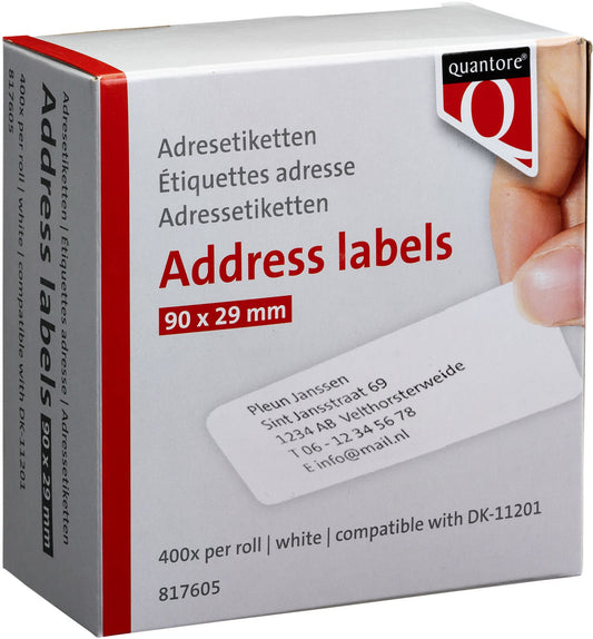 Label Etiket Quantore Dk-11201 29mmx90mm adres wt