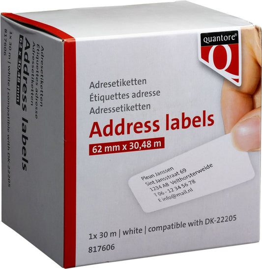 Label Etiket Quantore Dk-22205 62mmx30.48m wt