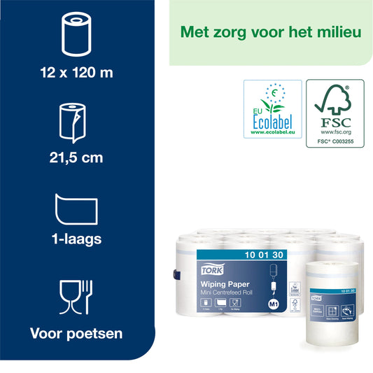 Poetspapier Tork M1 Advanced 1laags 120m 100130