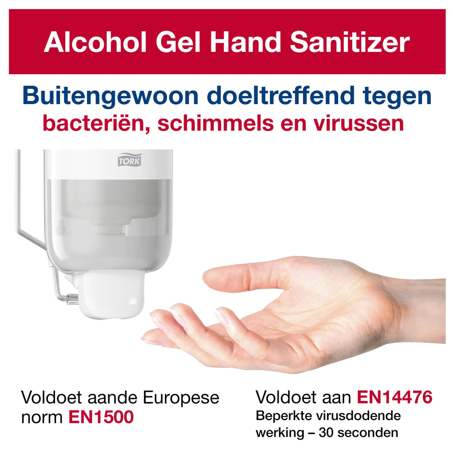 Handdesinfectie Tork S1 Premium alcoholgel 1000 ml