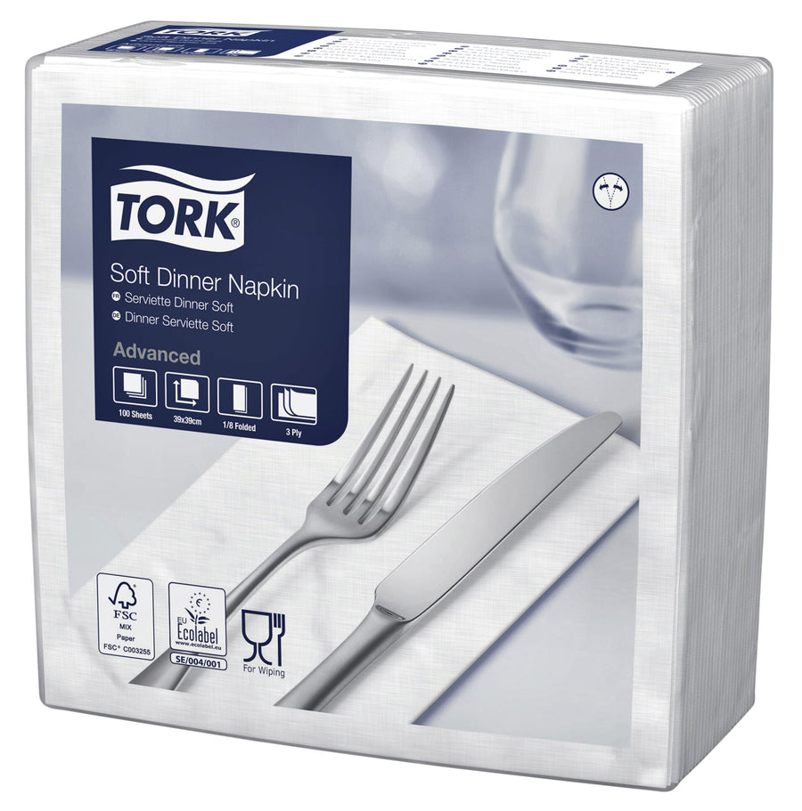 Dinerservet Tork Advanced achtstevouw 100 vel wit