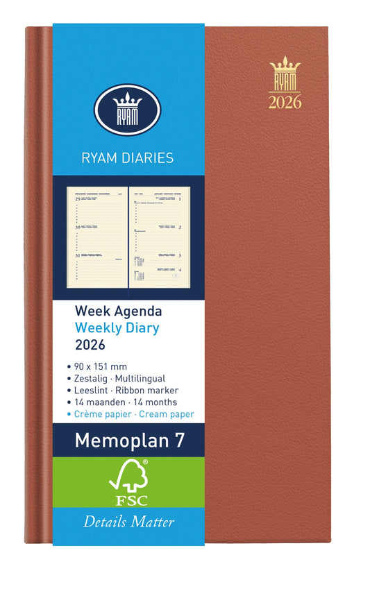 Agenda 2026 Ryam Memoplan 7 Nappa 7d/2p ass