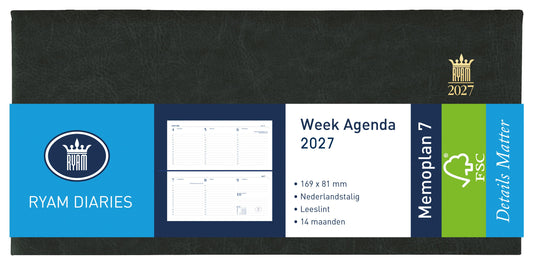 Agenda 2026 Ryam Memoplan 7 Mundior 7d/2p zwart