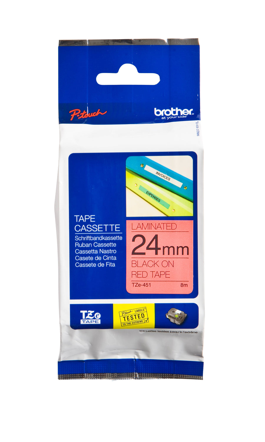 Labeltape Brother Ptouch TZe451 24mm rood