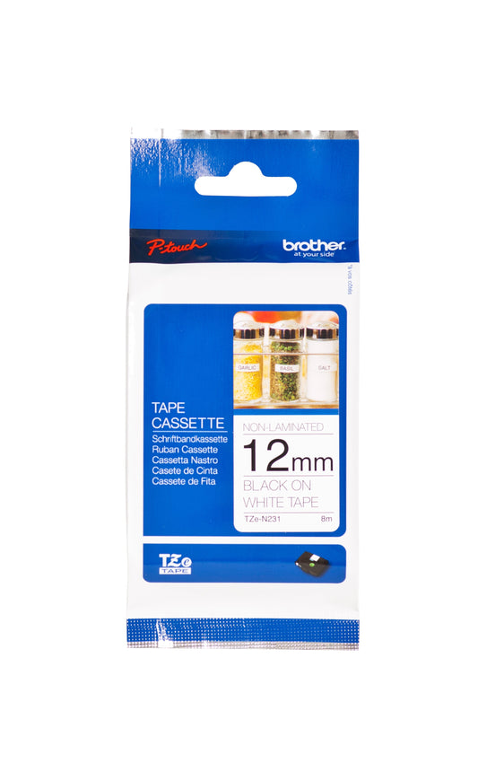 Labeltape Brother Ptouch TZeN231 12mm wit
