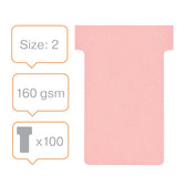 T-kaart Nobo nr.2 48mm roze 100 stuks - afbeelding 3