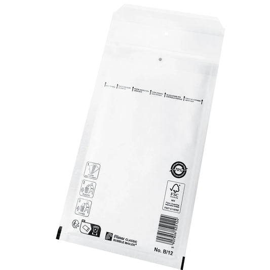B12 Luchtkussen Enveloppen Wit, 120 x 220 mm Per doos (200 stuks)