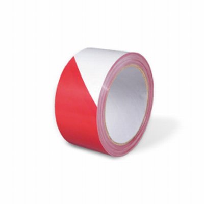 Waarschuwingstape wit/rood 50mm x 100m