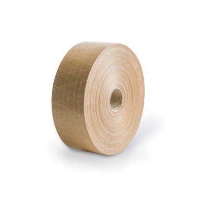 Gegomde plakband kruisversterkt bruin 130 g/m² 70mm x 150m