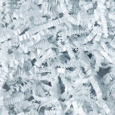 Wit gerecycled krulpapier in een doos van 5 kg