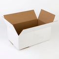Amerikaanse vouwdoos 305x220x150 mm (30,5x22x15 cm), B-golf, Enkelgolf, wit