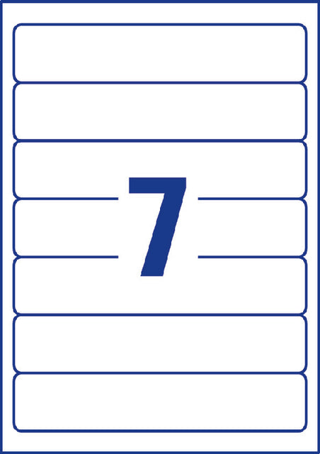 Rugetiket Avery smal 38x192mm zelfklevend wit