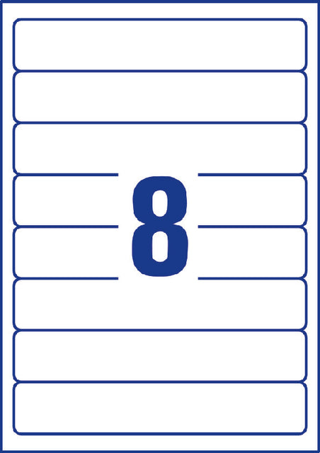 Rugetiket Avery smal 34x192mm zelfklevend wit