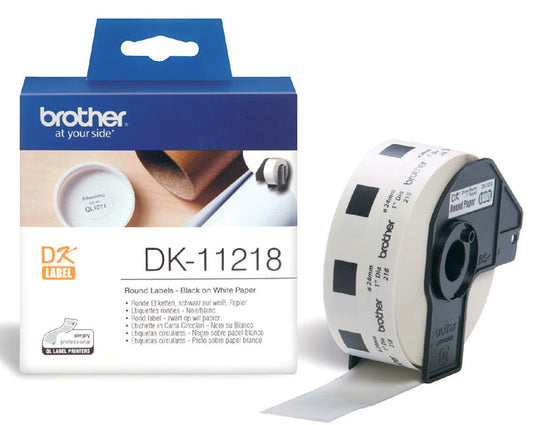 Etiket Brother DK11218 rond 24mm 1000 stuks wit