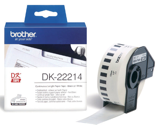 Etiket Brother DK22214 doorlopend 12mm 30m wit