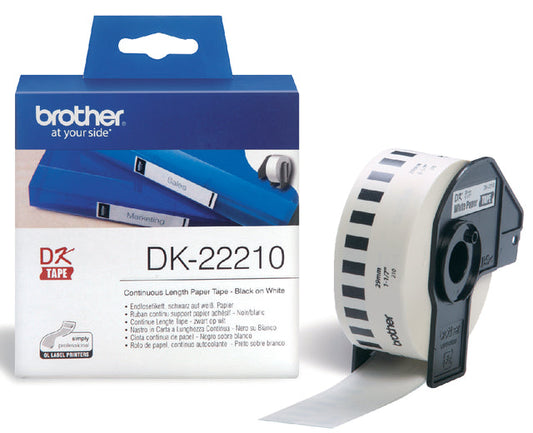 Etiket Brother DK22210 doorlopend 29mm 30m wit