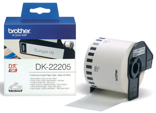 Etiket Brother DK22205 doorlopend 62mm 30m wit