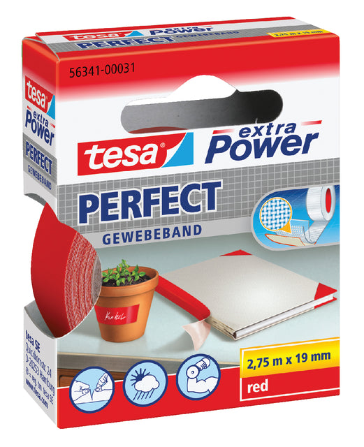 Textieltape tesa Perfect 2.75mx19mm rood
