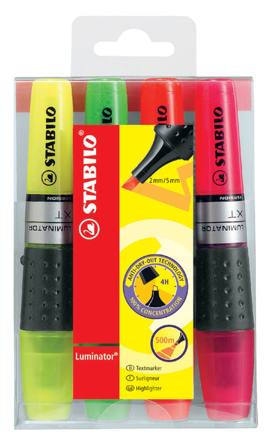 Markeerstift STABILO Luminator XT 71/4 4st assorti