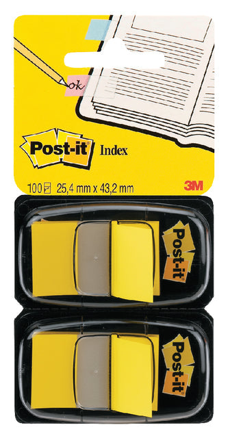 Indextabs Post-it 680 25.4x43.2mm duopack geel