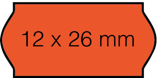 Prijsetiket 12x26mm Open-Data C6 permanent fl rood