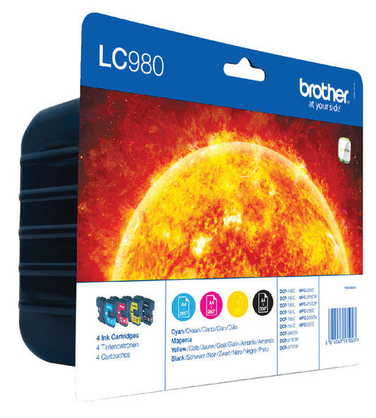 Inktcartridge Brother LC-980VALBP zwart + 3kleuren