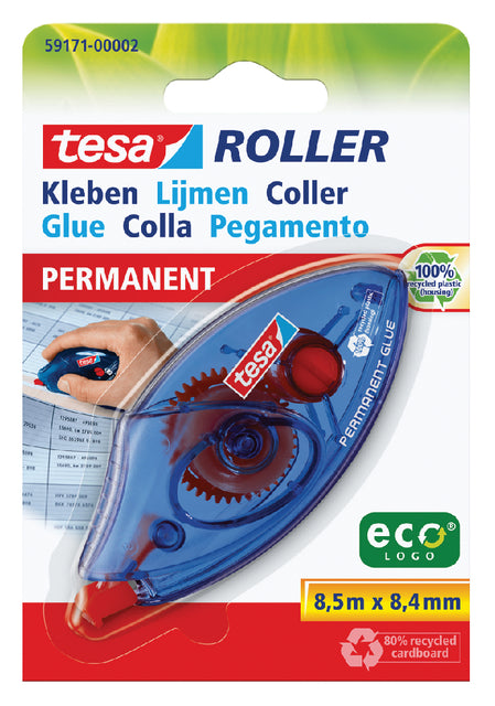 Lijmroller tesa eco permanent wegwerp op blister
