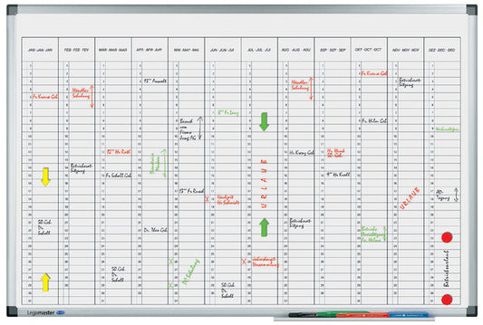 Planner jaar Legamaster prem verticaal 60x90cm
