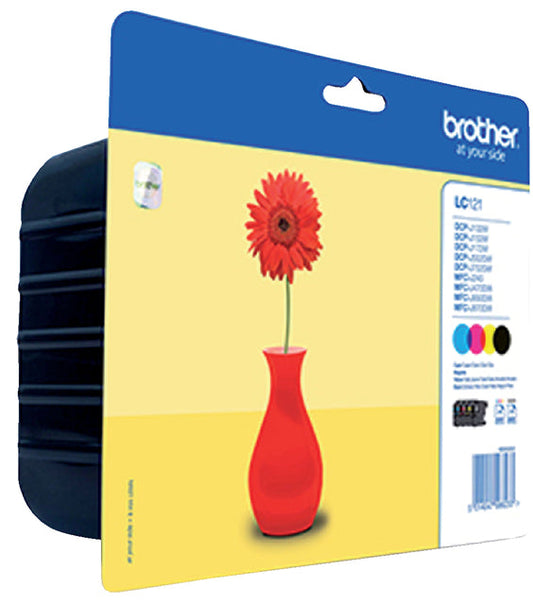 Inktcartridge Brother LC-121VALBP zwart +3 kleuren