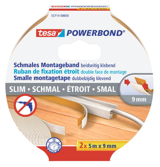 Dubbelzijdige montagetape tesa Small 5mx9mm wit