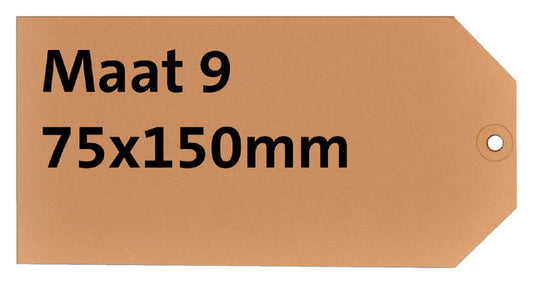 Label karton nr 9 200gr 75x150mm chamois 1000st