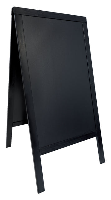 Stoepbord Securit 700x1250x40mm zwart hout