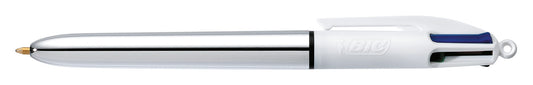 Balpen Bic 4kleuren shine M zilver