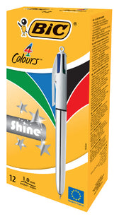 Balpen Bic 4kleuren shine M zilver - afbeelding 2