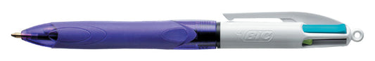 Balpen Bic 4kleuren grip fashion M paars