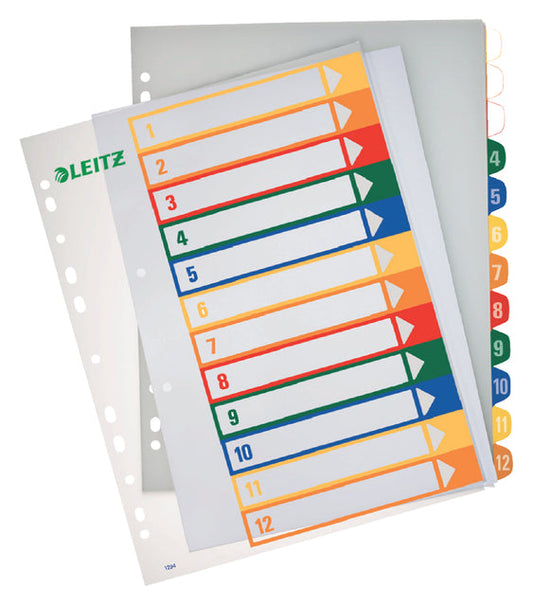 TABBLAD LEITZ WOW INDEX PRINTBAAR PP A4+ 1-12