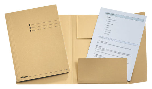 Dossiermap Esselte A4 3klep manilla 275gr beige