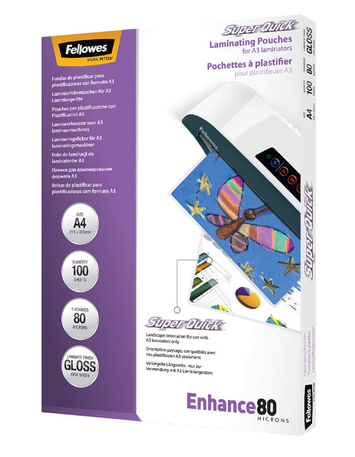 Lamineerhoes Fellowes Superquick A4 2x80micron