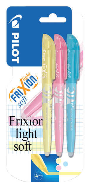 Markeerstift PILOT friXion soft pastel 3st assorti