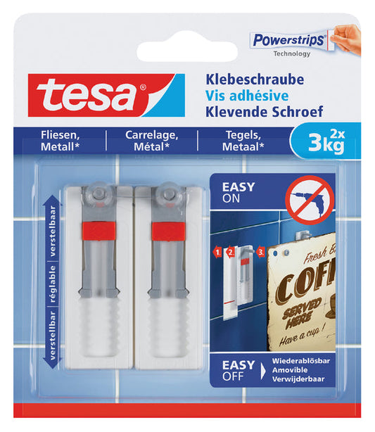 Klevende schroef tesa tegels metaal 3kg verstelb
