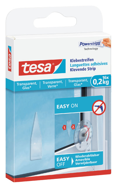 Kleefstrips tesa dubbelzijdig transparant 0.2kg
